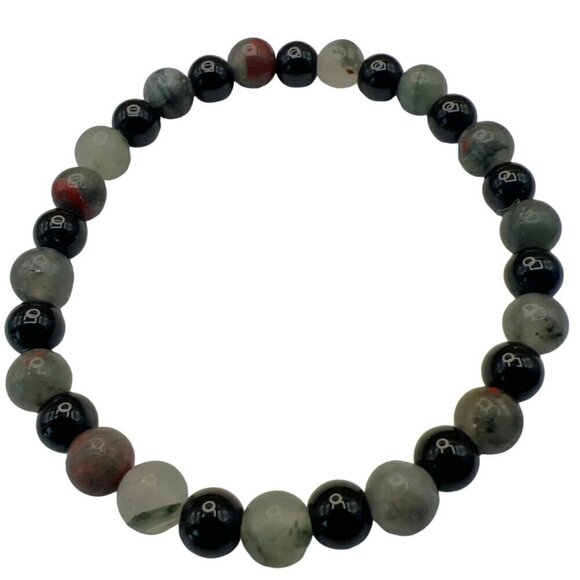 Elegant Black Glass Bead Necklace & Stone Bracelets Set.  C4 - Picture 8 of 13